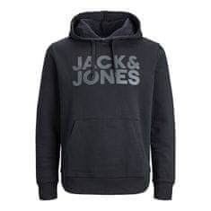 Jack&Jones Pánska mikina JJECORP Regular Fit 12152840 Black/Large Prin (Veľkosť M)