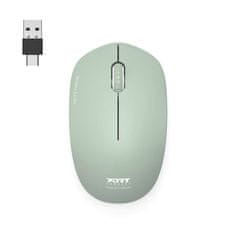 Port Designs PORT CONNECT Wireless COLLECTION, bezdrôtová myš, USB-A a USB-C dongle, 2.4Ghz, 1600DPI, olivová