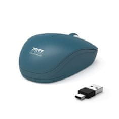 Port Designs PORT CONNECT Wireless COLLECTION, bezdrôtová myš, USB-A a USB-C dongle, 2.4Ghz, 1600DPI, zafírová