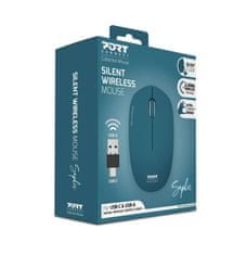 Port Designs PORT CONNECT Wireless COLLECTION, bezdrôtová myš, USB-A a USB-C dongle, 2.4Ghz, 1600DPI, zafírová