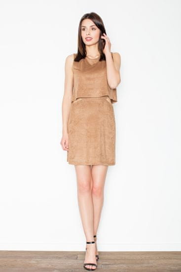Figl Dámske mini šaty Elizase M461 hnedá