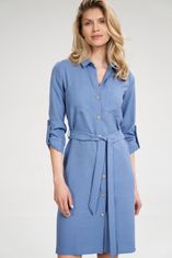 Figl Dámske košeľové šaty Aramour M701 nebesky modrá XL