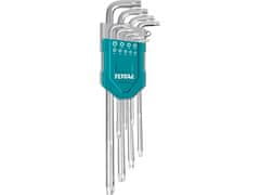 Total L-kľúče TORX THT106392 L-klíče TORX prodloužené, sada 9ks, 10-50mm, CrV