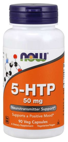 NOW Foods 5-HTP, 50 mg, 90 rastlinných kapsúl
