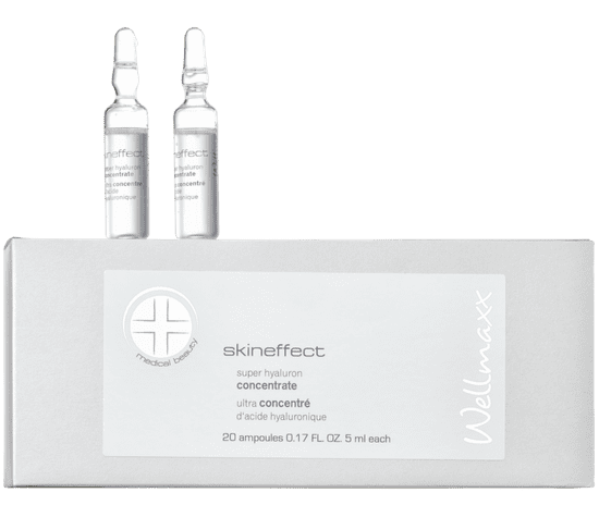 Wellmaxx Skineffect ampulky 4-násobej kyseliny hyaluronovej pre microihličkovanie a žehličky na pleť 20ks x 5ml