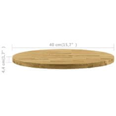 Vidaxl Stolová doska dubové drevo okrúhla 44 mm 400 mm
