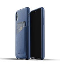 MUJJO Full Leather Wallet Case pre iPhone XR - modrý
