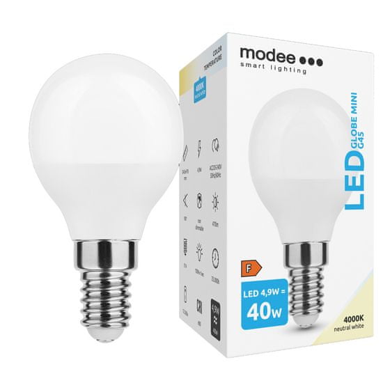 Modee Lighting LED žiarovka MINI G45 4,9W 4000K