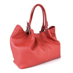 VegaLM Kožená nákupná kabelka v červenej farbe
