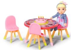 BABY born Minis Sada s narodeninovým stolom, stoličkami a bábikou