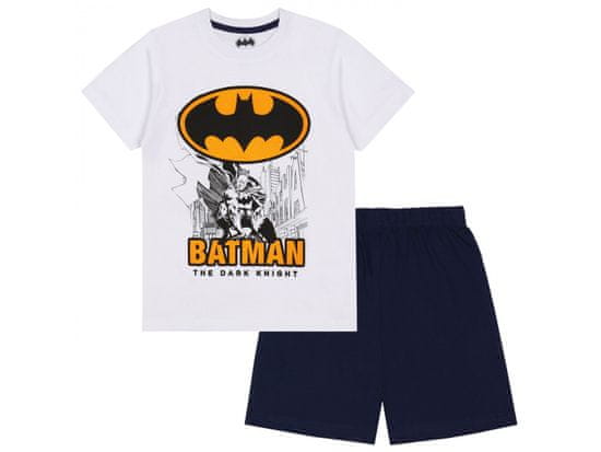 MARVEL Batman Chlapčenské pyžamo s krátkym rukávom v bielej a námorníckej modrej, letné pyžamo