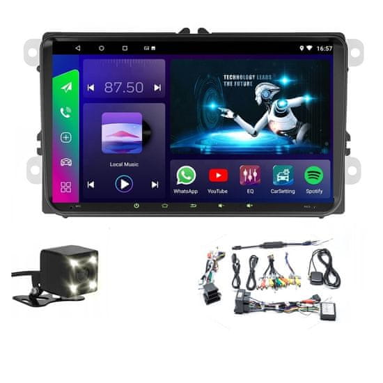 Farrot Multimediálny prehrávač do auta pre Android 13.0 Volkswagen, Seat, Škoda s dekodérom Canbus, 2/32GB AUTORÁDIO navigácia 2 din 9palcové , GPS navigáciou, WIFI, USB, Bluetooth, + zadná kamera