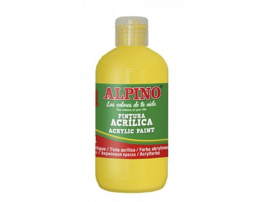Alpino Fľaša akrylové farby do školy 250ml. žltá