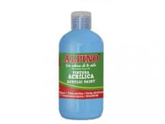Alpino Fľaša akrylové farby do školy 250ml. modrá azúrová