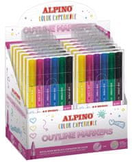 Alpino Balenie so 6 obrysovými fixami Color Experience s farebným okrajom.