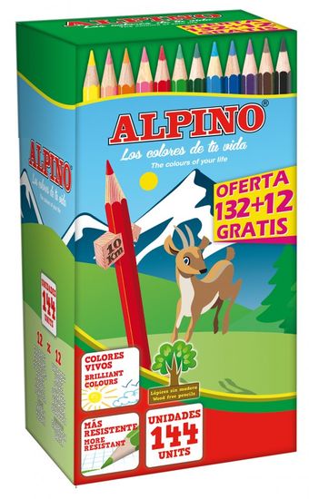 Alpino Veľké balenie farebných ceruziek Festival 132 + 12 zadarmo