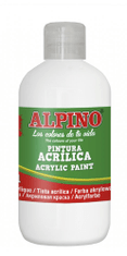 Alpino Fľaša akrylové farby do školy 250ml. biela