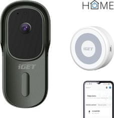 iGET iGET HOME Doorbell DS1 Anthracite + CHS1 White - WiFi bateriový videozvonek, set s reproduktorem, CZ