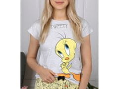 Looney Tunes Looney Tunes Tweety šedo-žlté dievčenské pyžamo s krátkym rukávom, letné pyžamo 12 let 152 cm