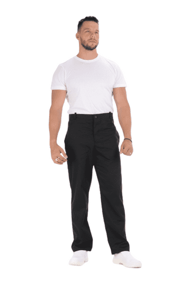 BORTEX Nohavice na pevný pás-pánske - čierne (zmesový materiál)