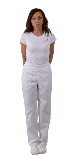 BORTEX Nohavice na gumu biele dámske (zmesový materiál)