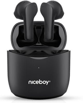  príjemné slúchadlá do uší niceboy hive beans concert bluetooth bezdrôtová technológia aac kodek handsfree funkcie nabíjacie puzdro odolnosť voči vode a potu ovládanie aplikácií vyhľadanie slúchadiel 