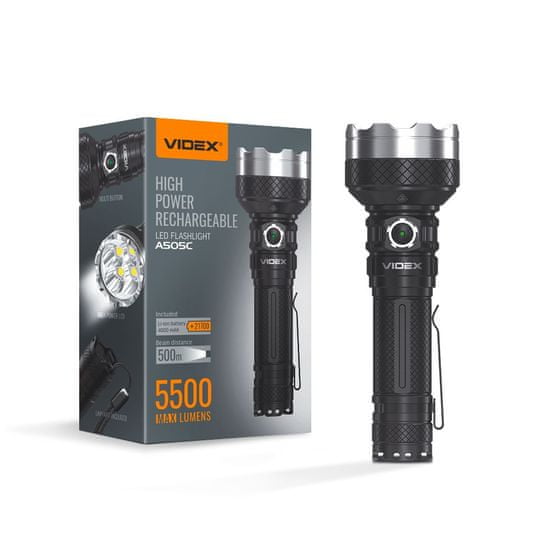 VIDEX Prenosná LED baterka 5500Lm, 20 W | VIDEX