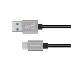 Krüger&Matz USB kábel - USB typ C 10 Gbps 1 m Kruger & Matz Basic sivý KM1263