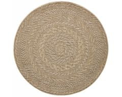 NORTHRUGS Kusový koberec Forest 103998 Beige / Brown – na von aj na doma 200x200 (priemer) kruh