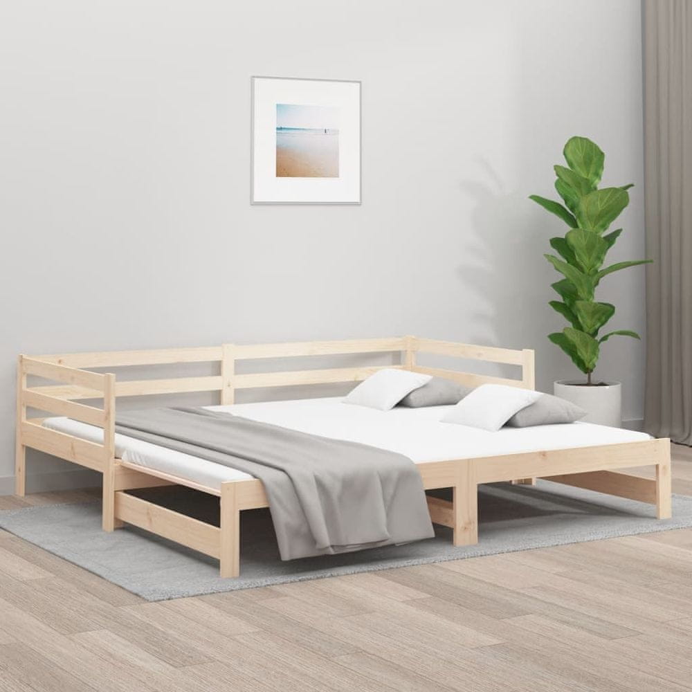 Vidaxl Rozkladacia denná posteľ 2x(80x200) cm borovicový masív