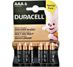 Duracell 6x BASIC AAA Alkalické Batérie LR03 Blister MN2400 1,5V