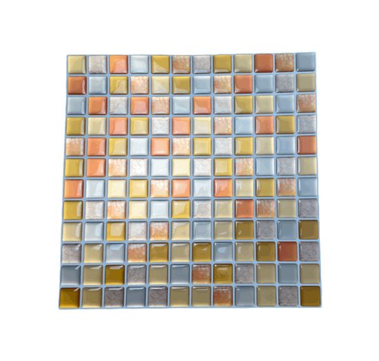 PIPPER. Nalepovací obklad - 3D mozaika - Oranžové štvorce 23,5 x 23,5 cm