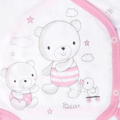 NEW BABY Dojčenské body s bočným zapínamím New Baby Bears ružové 50