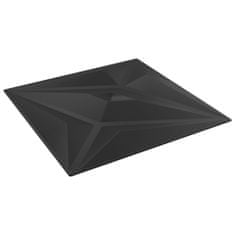 Vidaxl Nástenné panely 48 ks čierne 50x50 cm EPS 12 m² hviezda