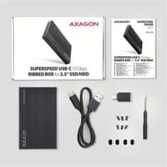 AXAGON EE25-GTR RIBBED box, čierna