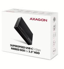 AXAGON EE35-GTR RIBBED box, čierna