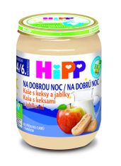 HiPP Kaša mliečna Bio na dobrú noc s keksmi a jablkami 190g