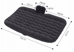 Bass Nafukovací matrac do auta 135 x 80 cm sivá BP-4195-gray