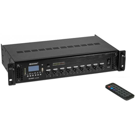 Omnitronic MA-120P, 100V mixážny zosilňovač, MP3/USB/SD/BT, 120W