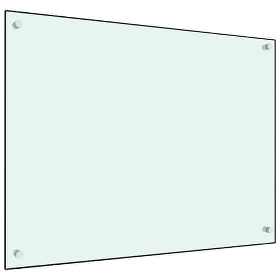 Vidaxl Kuchynská zástena, biela 80x60 cm, tvrdené sklo