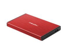 Natec Externý box pre HDD 2,5" USB 3.0 Rhino Go, červený, hliníkové telo