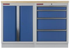 AHProfi Zostava kvalitných PROFI BLUE dielenských skriniek s pracovnou doskou - MTGS1300BAL07