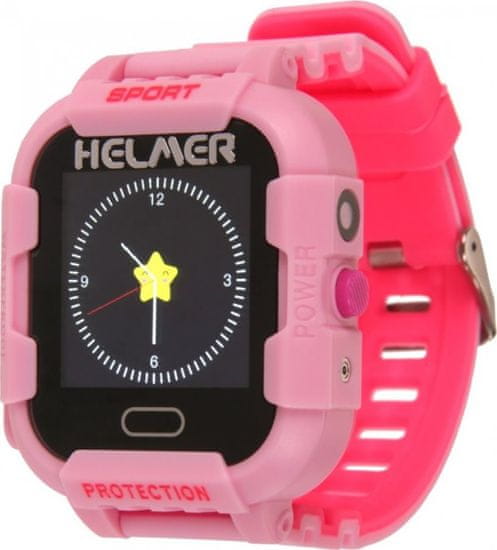 Helmer detské hodinky LK 708 s GPS lokátorom / dotykový displej / IP67 / micro SIM / kompatibilný s Android a iOS / ružové