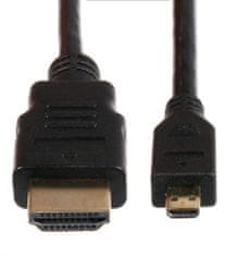 RASPBERRY Kábel prepojovací Micro HDMI (M) na HDMI (M), čierny, 1,8m