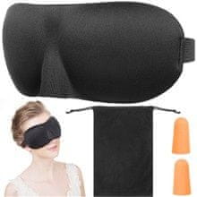 Iso Trade Maska na spanie 3D + štuple do uší Čierna ISO