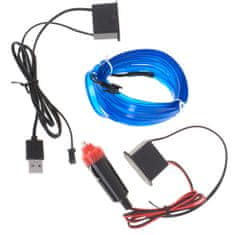 Aga LED ambientné osvetlenie do auta / auto USB / 12V páska 3m modrá