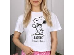 sarcia.eu Snoopy Peanuts Bielo-ružové dievčenské pyžamo s krátkym rukávom 9 let 134 cm