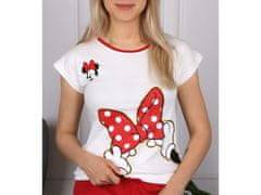 Disney Minnie Mouse Disney krémové a červené pyžamo s krátkym rukávom, letné pyžamo 9 let 134 cm