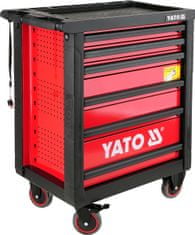 YATO Skrinka dielenská pojazdná 6 zásuviek červená