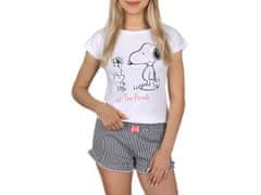 Disney Snoopy Dievčenské pyžamo s krátkym rukávom bielej a tmavomodrej farby, letné pruhované pyžamo 9 let 134 cm